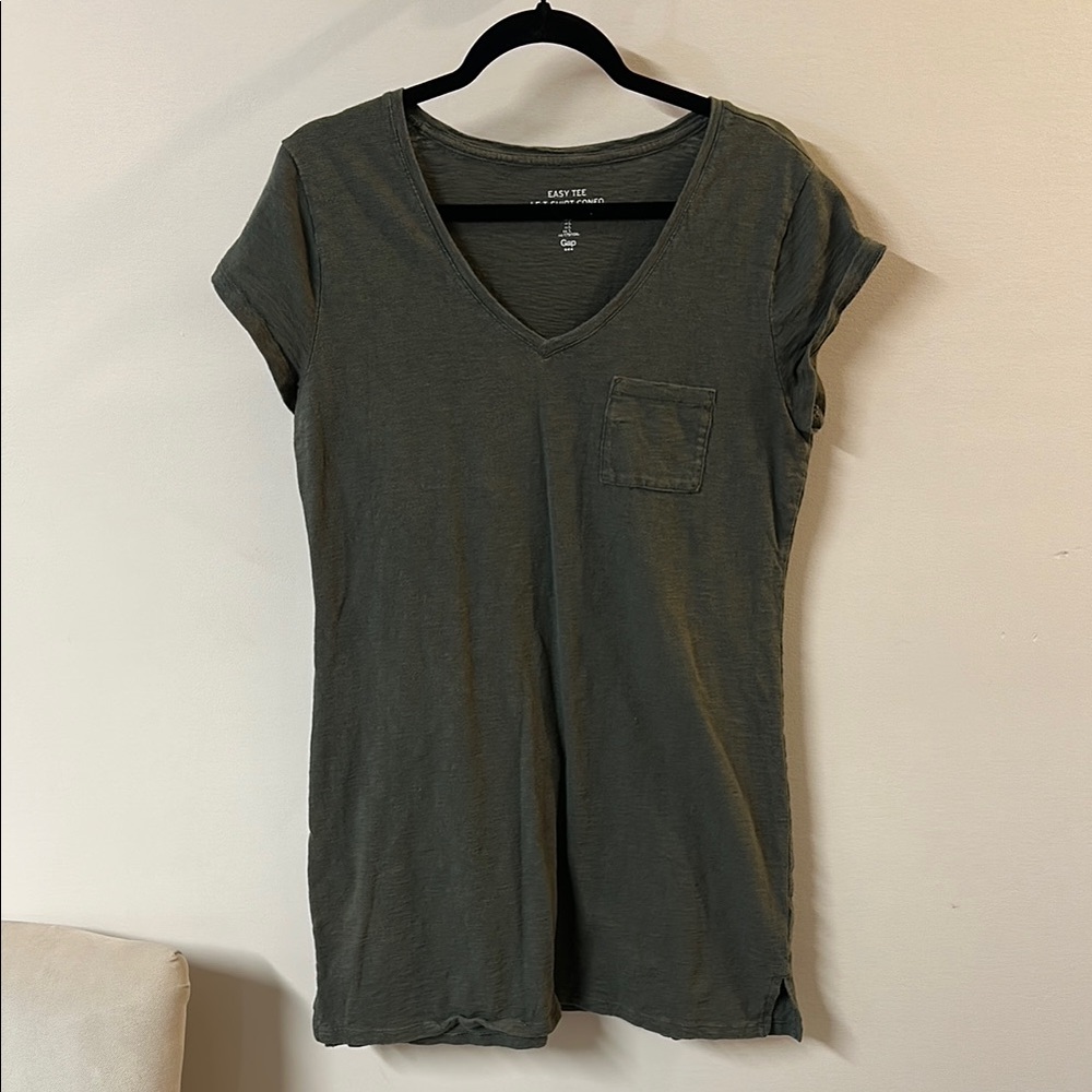 Fitted Gray Cap Sleeve T-Shirt